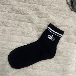 ALO Yoga Black Socks with White Accents